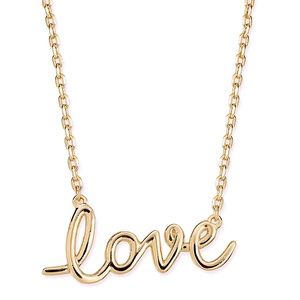 kate spade new york ♠️ Gold-Tone "Love" 19" Pendant Necklace